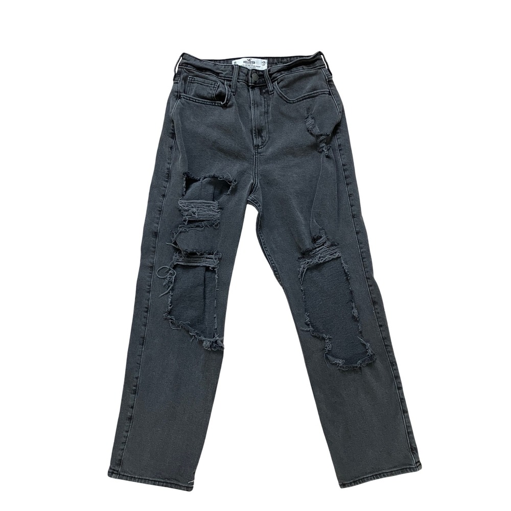 Hollister Jeans Womens 26 W Curvy Ultra High Rise Vintage Straight Distressed‎